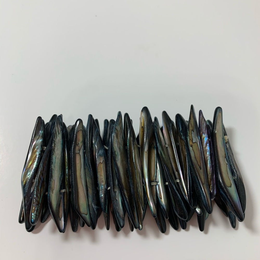 Abalone Shell Stretch Cuff Bracelet - image 2